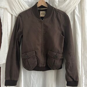 Vintage Y2K Brown Bomber Jacket